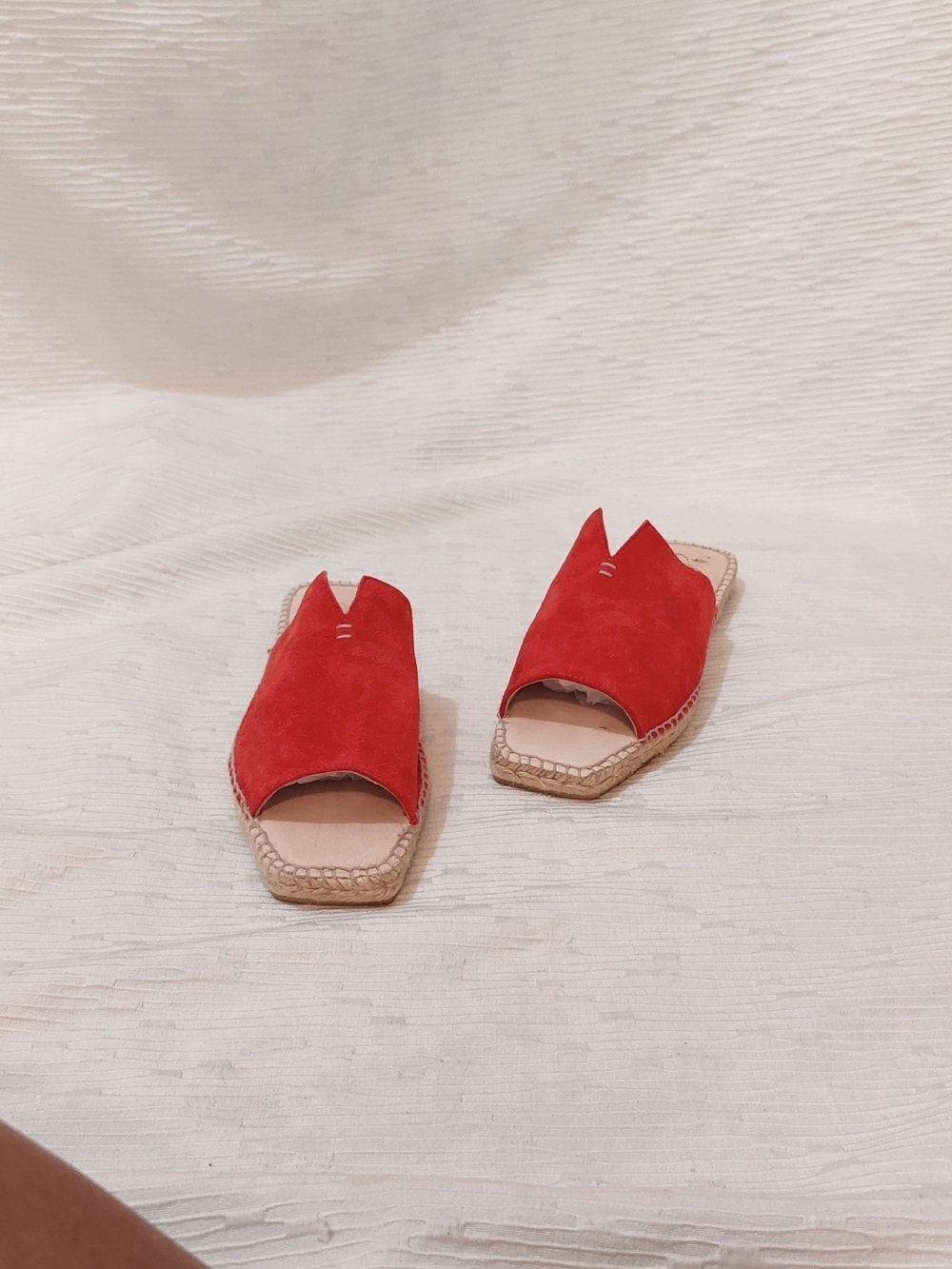 Gaimo Red Suede Open-Toe Slide Mules Women's Size 8 / 39 - Picture 3 of 12